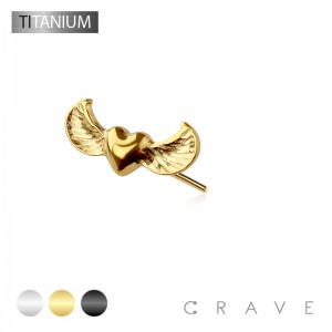 IMPLANT GRADE TITANIUM THREADLESS PUSH IN WINGED HEART THREADLESS (PUSH IN) TOP PART ONLY